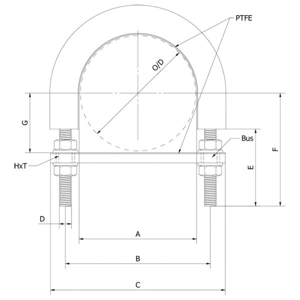 Krambeugel Fig. 603 | geïsoleerd met PTFE t.b.v. RVS leidingen (niet geklemd) | S235JR  thermisch verzinkt - Afbeelding 2